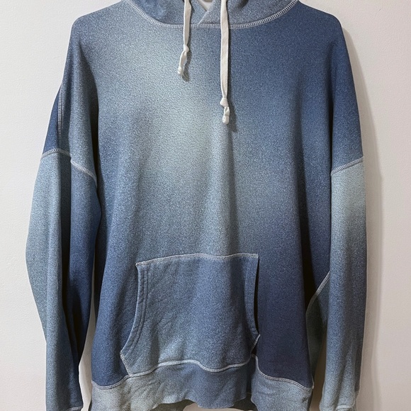 Levi's Made & Crafted Large Blue Graphical Hooded Sweatshirt - Picture 1 of 2